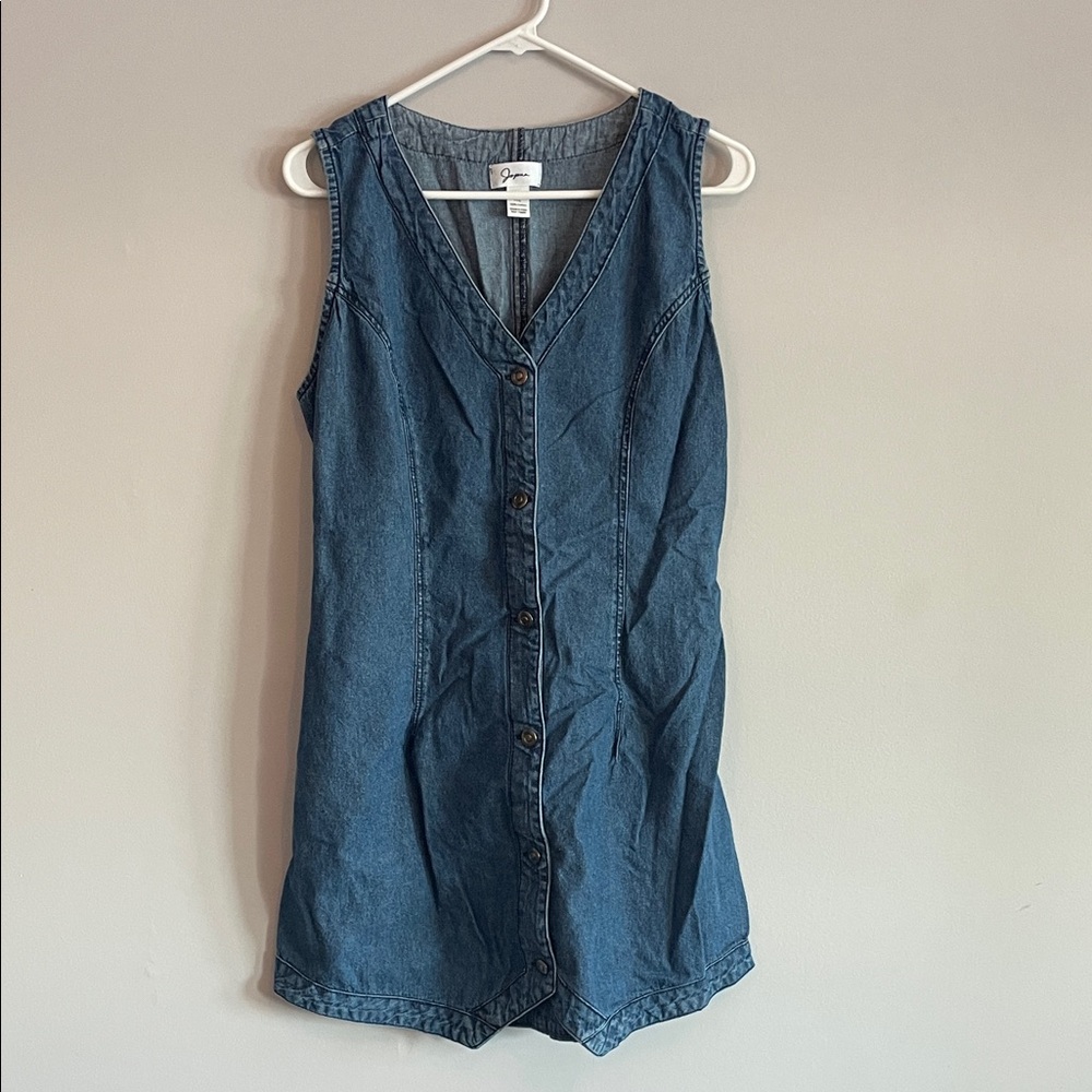 Denim Blue Button-Down Sleeveless Dress Size XL